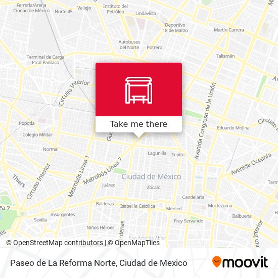 Paseo de La Reforma Norte map