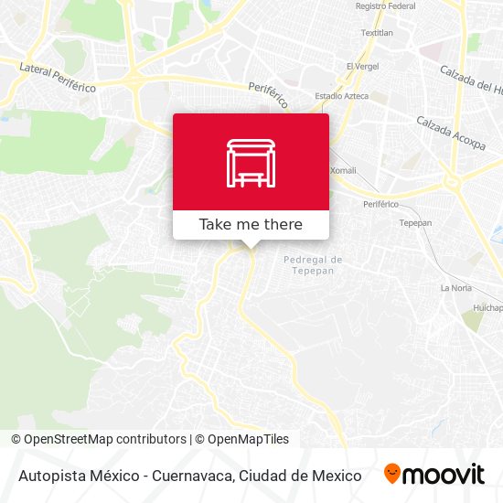 Autopista México - Cuernavaca map
