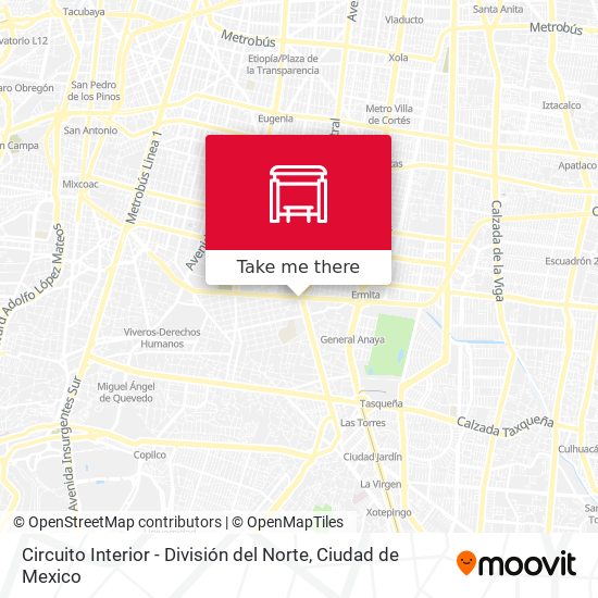 Circuito Interior - División del Norte map