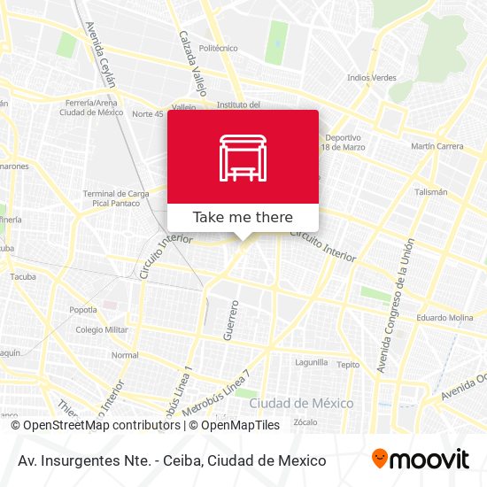 Mapa de Av. Insurgentes Nte. - Ceiba