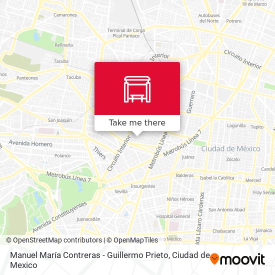 Manuel María Contreras - Guillermo Prieto map