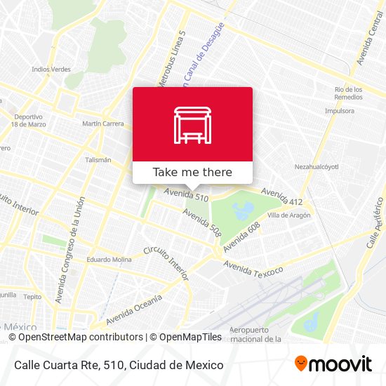 Mapa de Calle Cuarta Rte, 510
