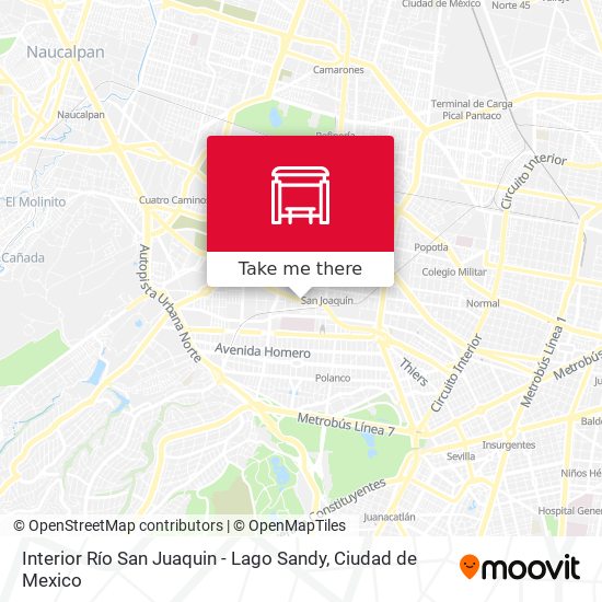 Interior Río San Juaquin - Lago Sandy map