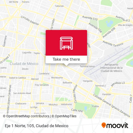 Mapa de Eje 1 Norte, 105
