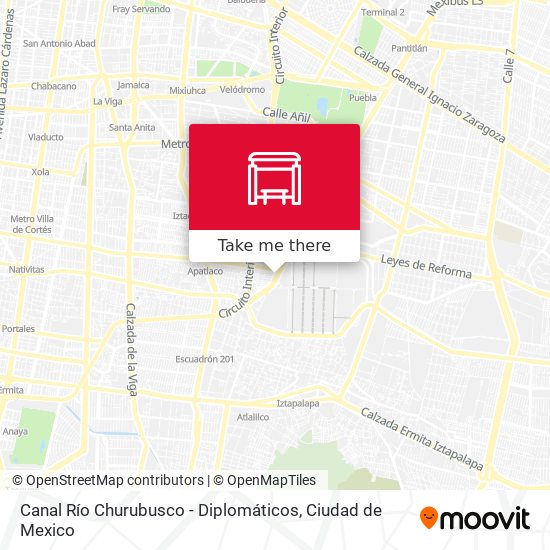 Canal Río Churubusco - Diplomáticos map