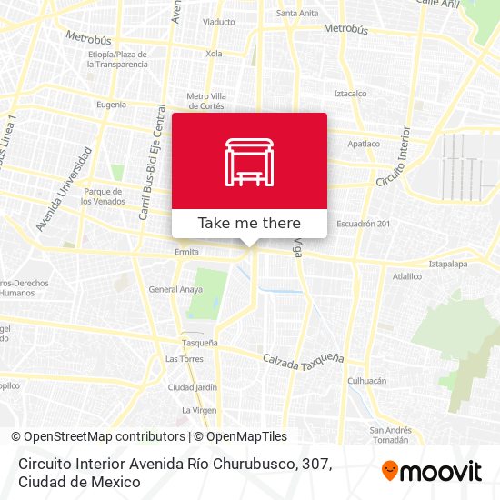 Circuito Interior Avenida Río Churubusco, 307 map