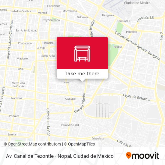 Mapa de Av. Canal de Tezontle - Nopal