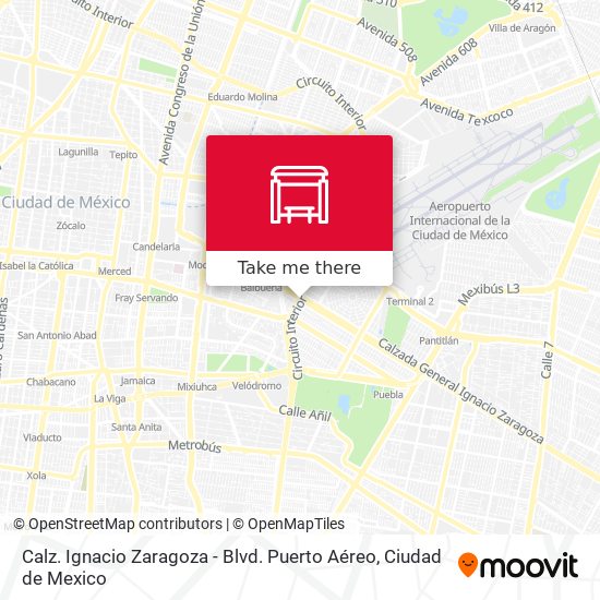 Calz. Ignacio Zaragoza - Blvd. Puerto Aéreo map
