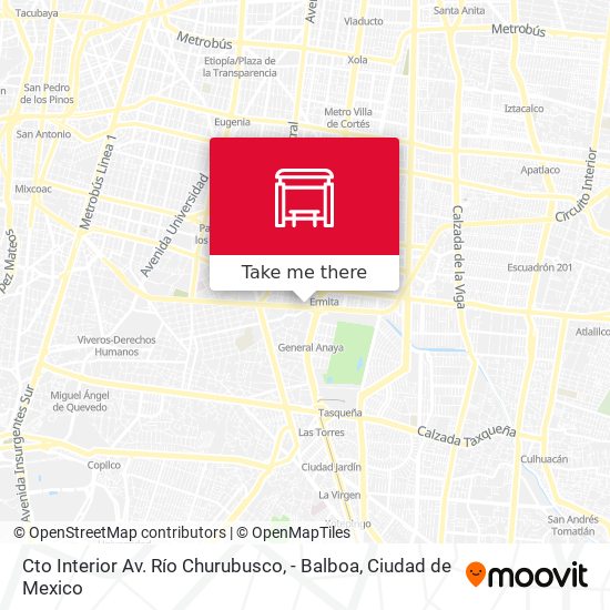 Cto Interior Av. Río Churubusco, - Balboa map
