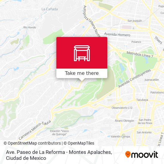 Ave. Paseo de La Reforma - Montes Apalaches map