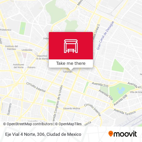 Eje Vial 4 Norte, 306 map