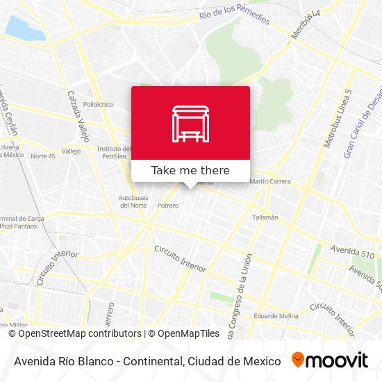Avenida Río Blanco - Continental map