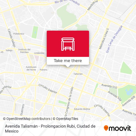 Avenida Talismán - Prolongacion Rubi map