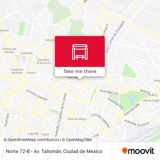 Mapa de Norte 72-B - Av. Talismán