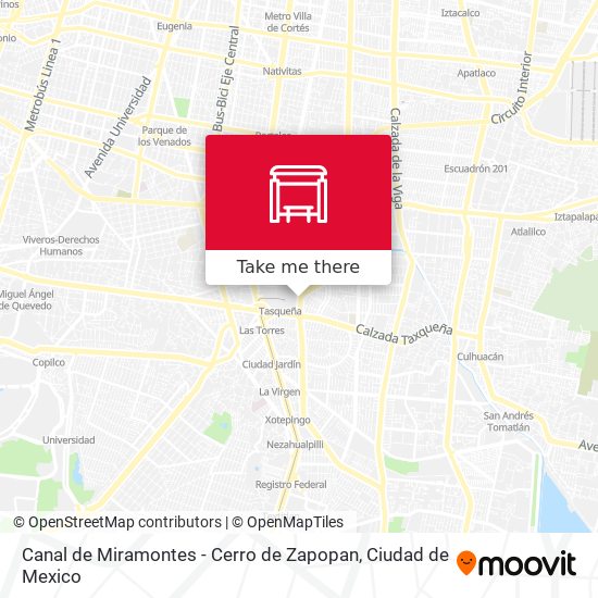 Mapa de Canal de Miramontes - Cerro de Zapopan