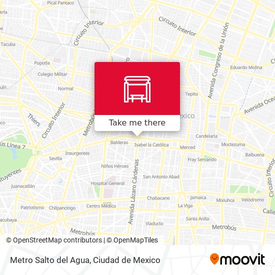 Metro Salto del Agua map