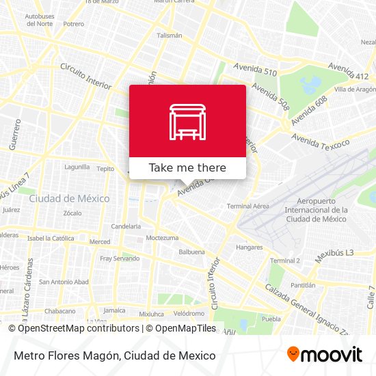 Metro Flores Magón map