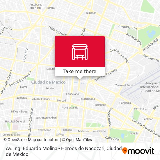 Av. Ing. Eduardo Molina - Héroes de Nacozari map