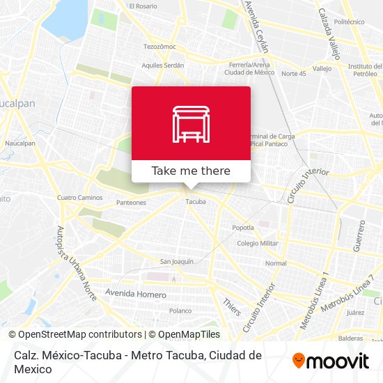 Mapa de Calz. México-Tacuba - Metro Tacuba