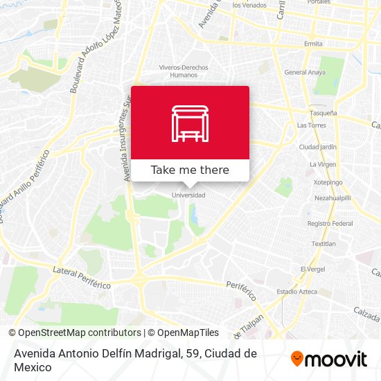 Mapa de Avenida Antonio Delfín Madrigal, 59