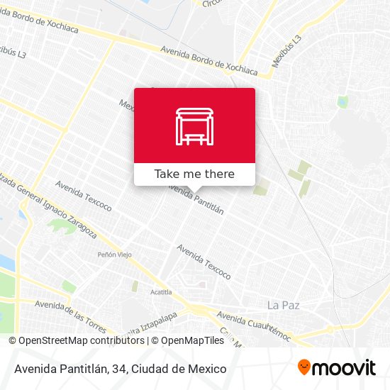 Avenida Pantitlán, 34 map