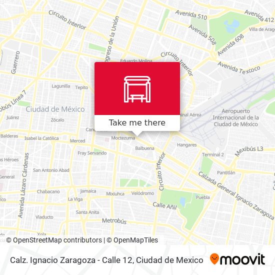 Calz. Ignacio Zaragoza - Calle 12 map