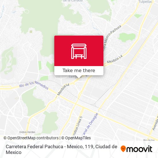 Mapa de Carretera Federal Pachuca - Mexico, 119