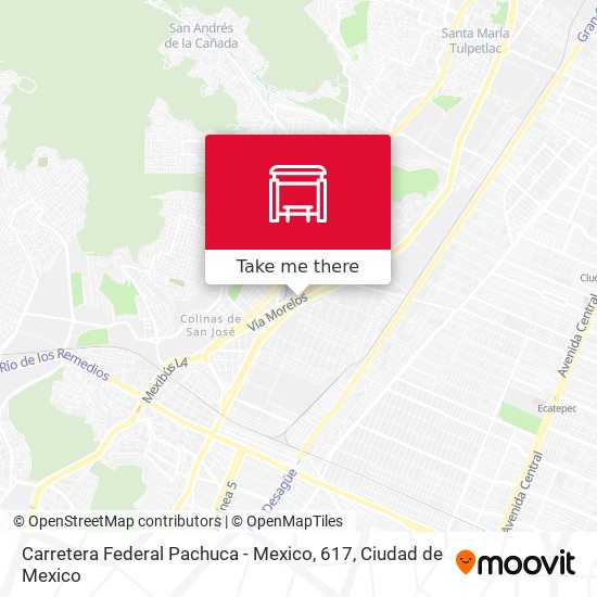 Mapa de Carretera Federal Pachuca - Mexico, 617