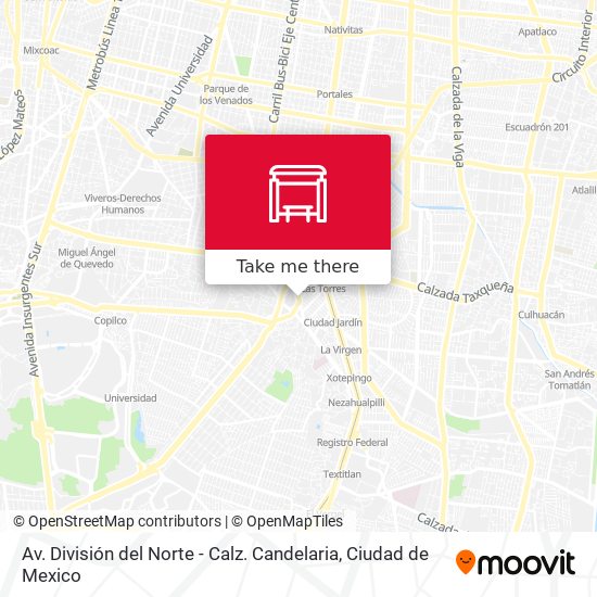 Mapa de Av. División del Norte - Calz. Candelaria