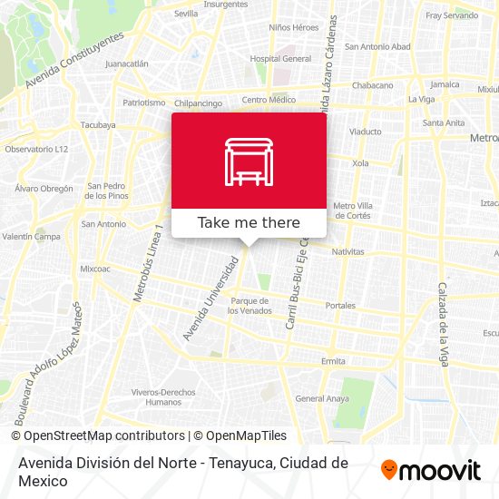 Mapa de Avenida División del Norte - Tenayuca