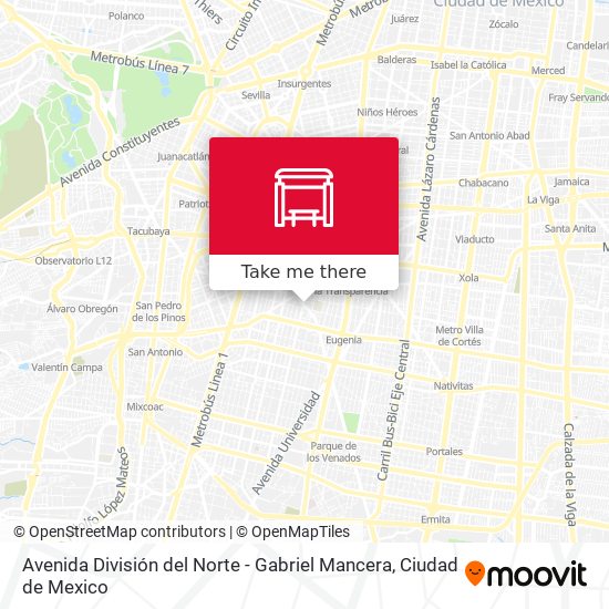 Mapa de Avenida División del Norte - Gabriel Mancera