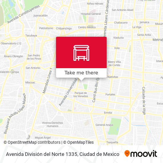Avenida División del Norte 1335 map