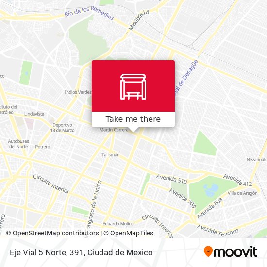 Mapa de Eje Vial 5 Norte, 391