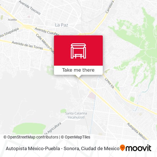 Autopista México-Puebla - Sonora map