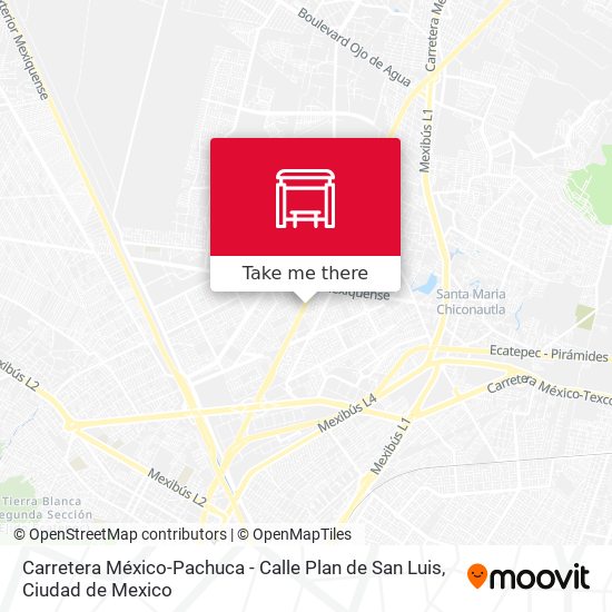 Carretera México-Pachuca - Calle Plan de San Luis map