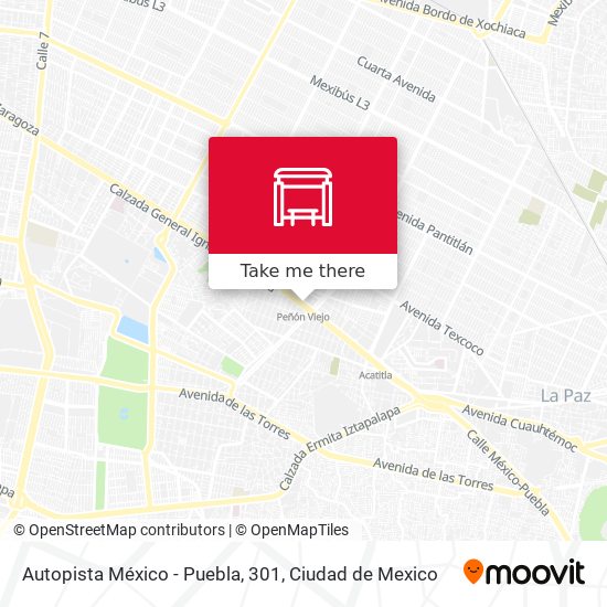 Autopista México - Puebla, 301 map