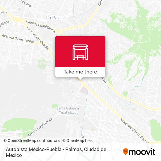 Autopista México-Puebla - Palmas map