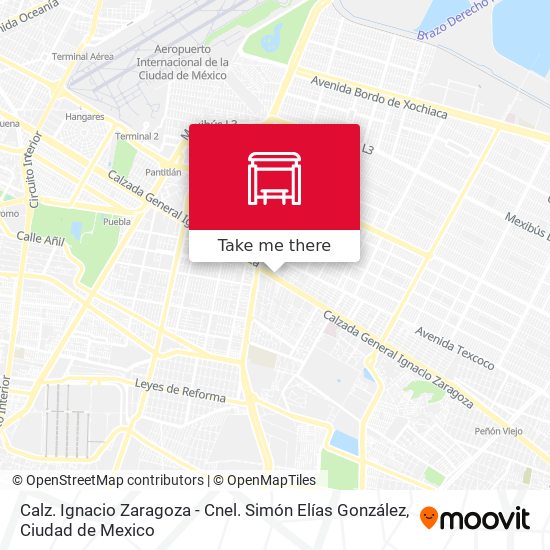 Calz. Ignacio Zaragoza - Cnel. Simón Elías González map