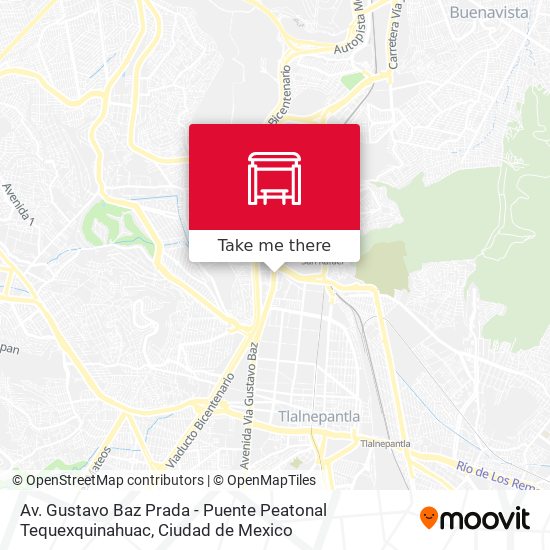 Av. Gustavo Baz Prada - Puente Peatonal Tequexquinahuac map