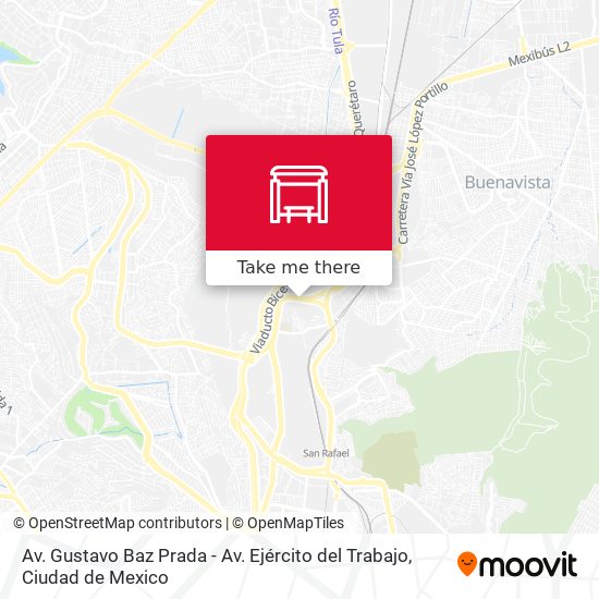 Av. Gustavo Baz Prada - Av. Ejército del Trabajo map