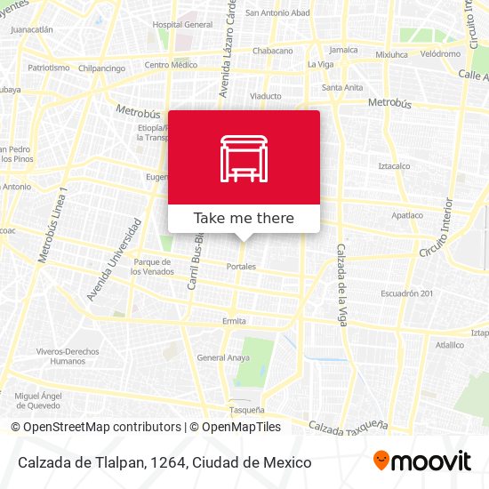 Mapa de Calzada de Tlalpan, 1264