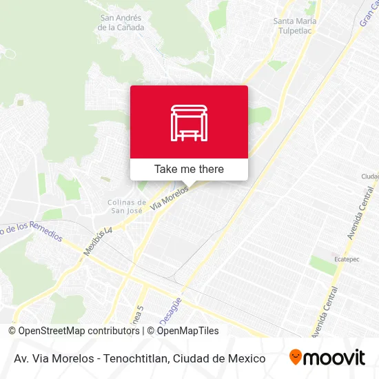 Av. Via Morelos - Tenochtitlan map