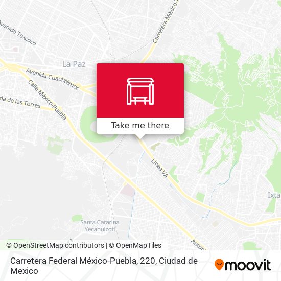 Mapa de Carretera Federal México-Puebla, 220