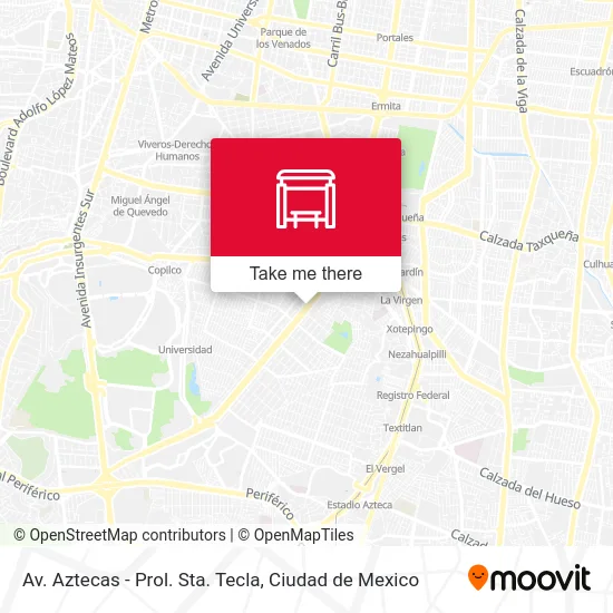 Av. Aztecas - Prol. Sta. Tecla map