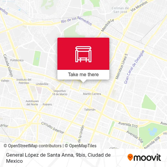 General López de Santa Anna, 9bis map