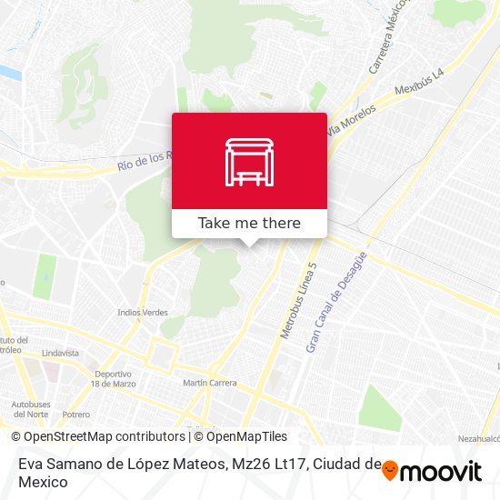 Mapa de Eva Samano de López Mateos, Mz26 Lt17