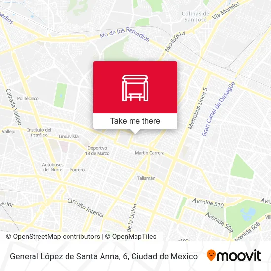 General López de Santa Anna, 6 map