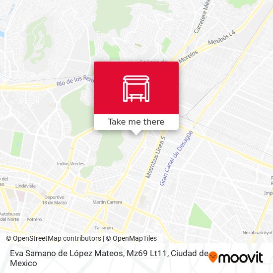 Mapa de Eva Samano de López Mateos, Mz69 Lt11