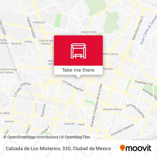 Mapa de Calzada de Los Misterios, 330