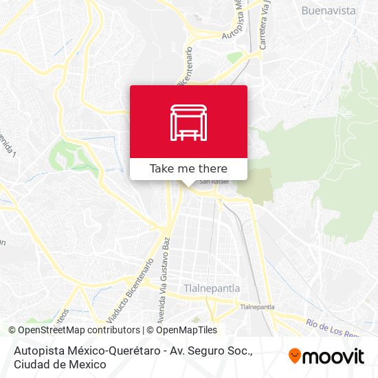Autopista México-Querétaro - Av. Seguro Soc. map